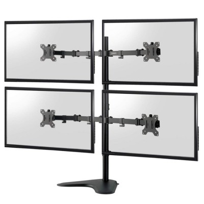 Retractable Arm Four 4 TV Computer Screens Fold Monitors Desk Bracket Quad Monitor Mount stand