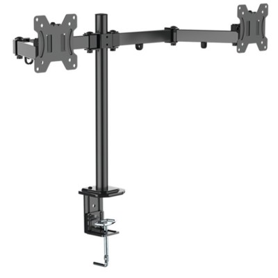 Extended Dual LCD Monitor Desk Mount Swivel Arms Computer Table Bracket Stand for 13 to 27 inch Display