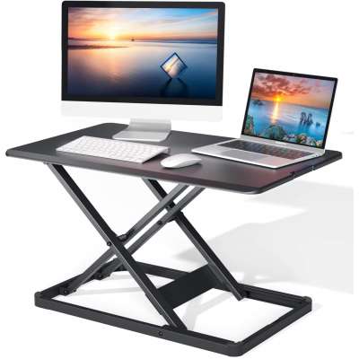 Ultra slim compact adjustable standing desk Standing Modern Desk Sit Stand Up Dual Monitor Office Height Adjustable Desk