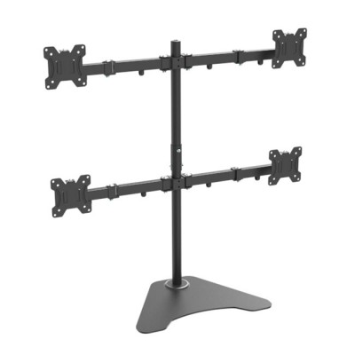 360 Rotation Four Monitor Standing Desktop Mount with Folding Arm LCD Stand 4 Screen Fit 13"- 27"